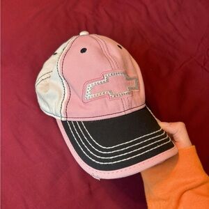 Chevy y2k pink rhinestone hat silver